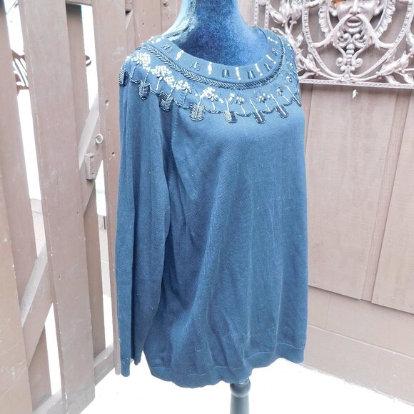 RSVP By Talbots 3X Beaded Embellished Super Soft Sweater NWT NEW $149 - Picture 3 of 5